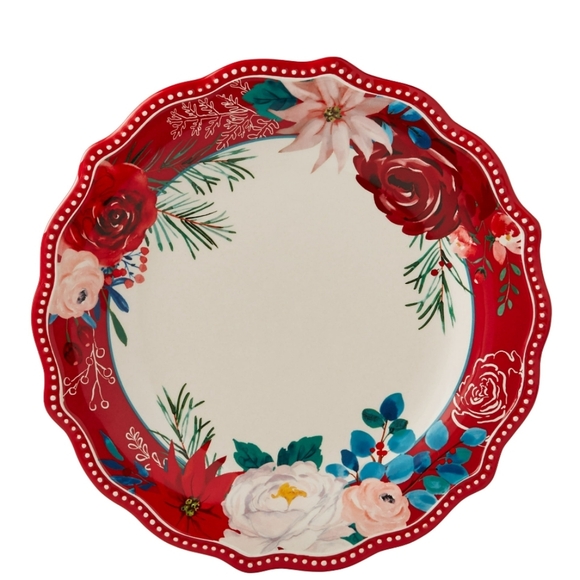 New Pioneer Woman Holiday Cheerful Rose 3-Piece Dinnerware Set - Picture 2 of 5